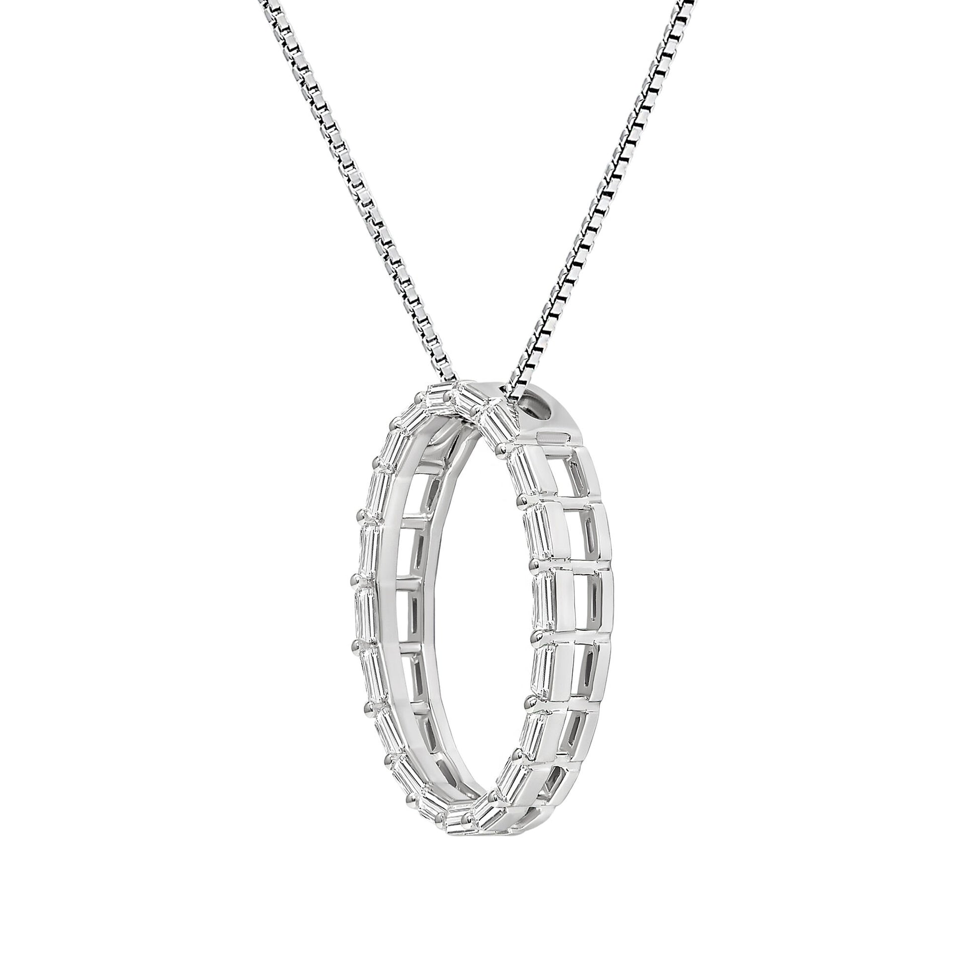 Lab Grown Diamond Round Pendant in 10K White Gold (1/2 ct. tw.)