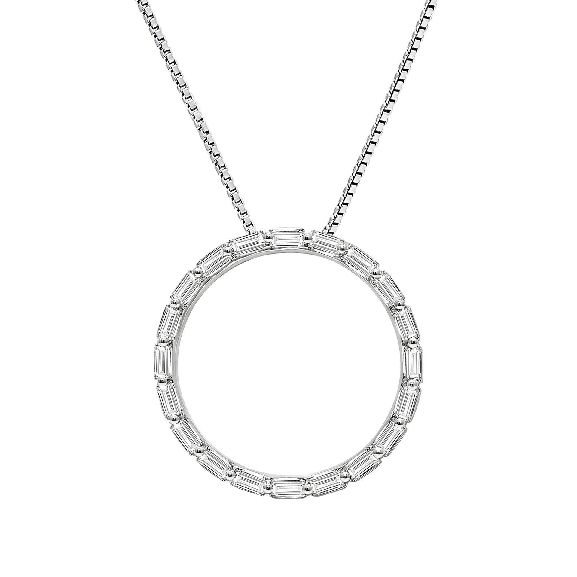 Lab Grown Diamond Round Pendant in 10K White Gold (1/2 ct. tw.)