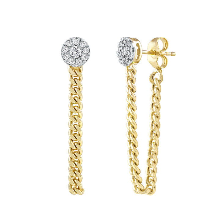 Diamond Dangle Earrings in 10K Yellow Gold