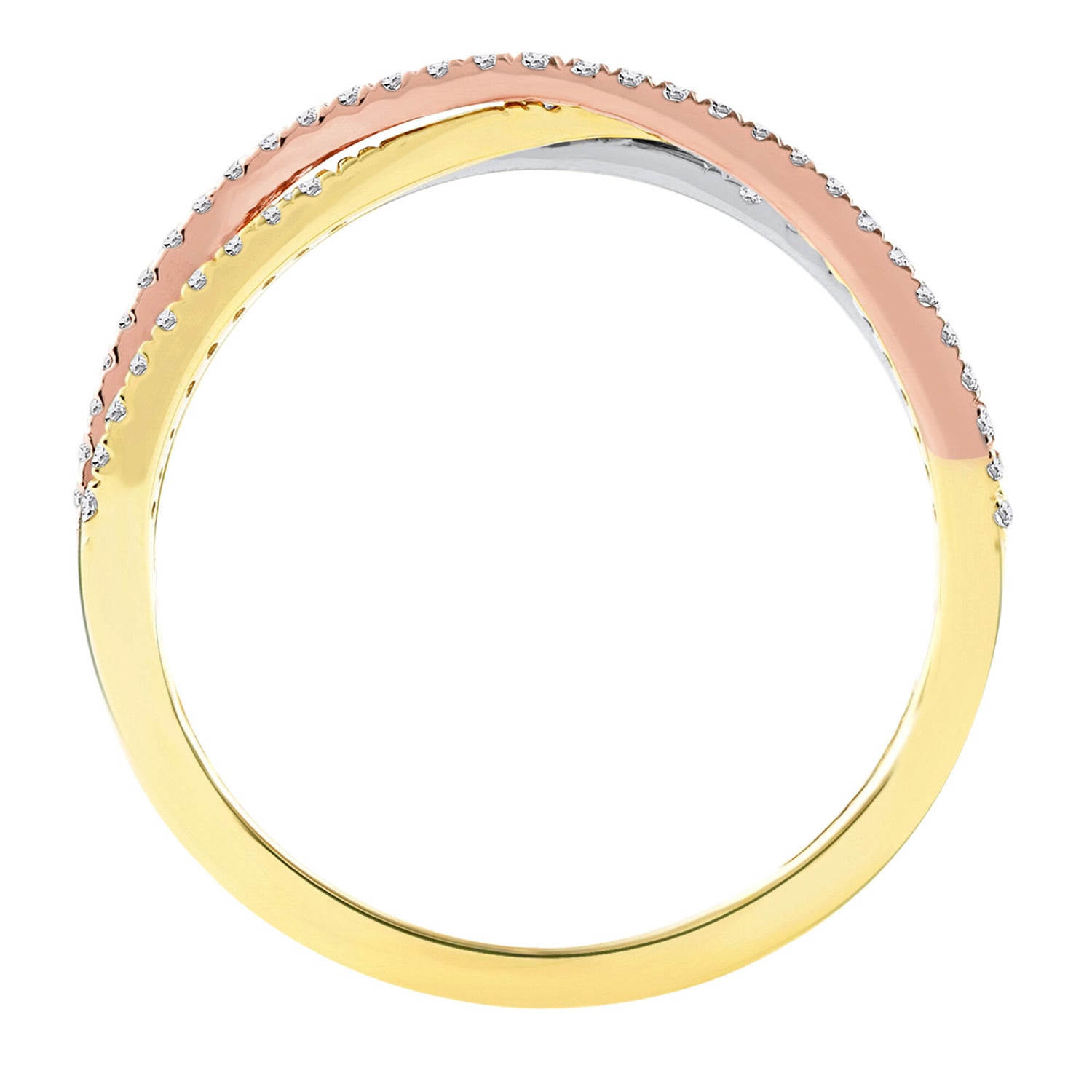 Diamond Ring in 10K Yellow, White and Rose Gold (1/4 ct. tw.)