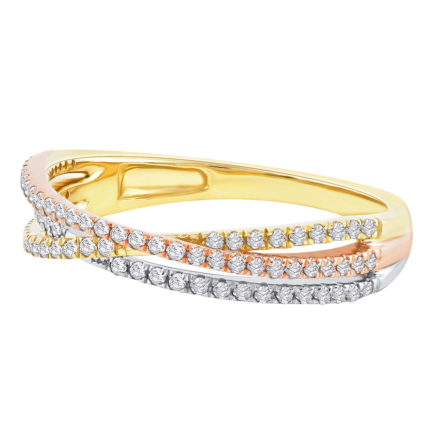 Diamond Ring in 10K Yellow, White and Rose Gold (1/4 ct. tw.)