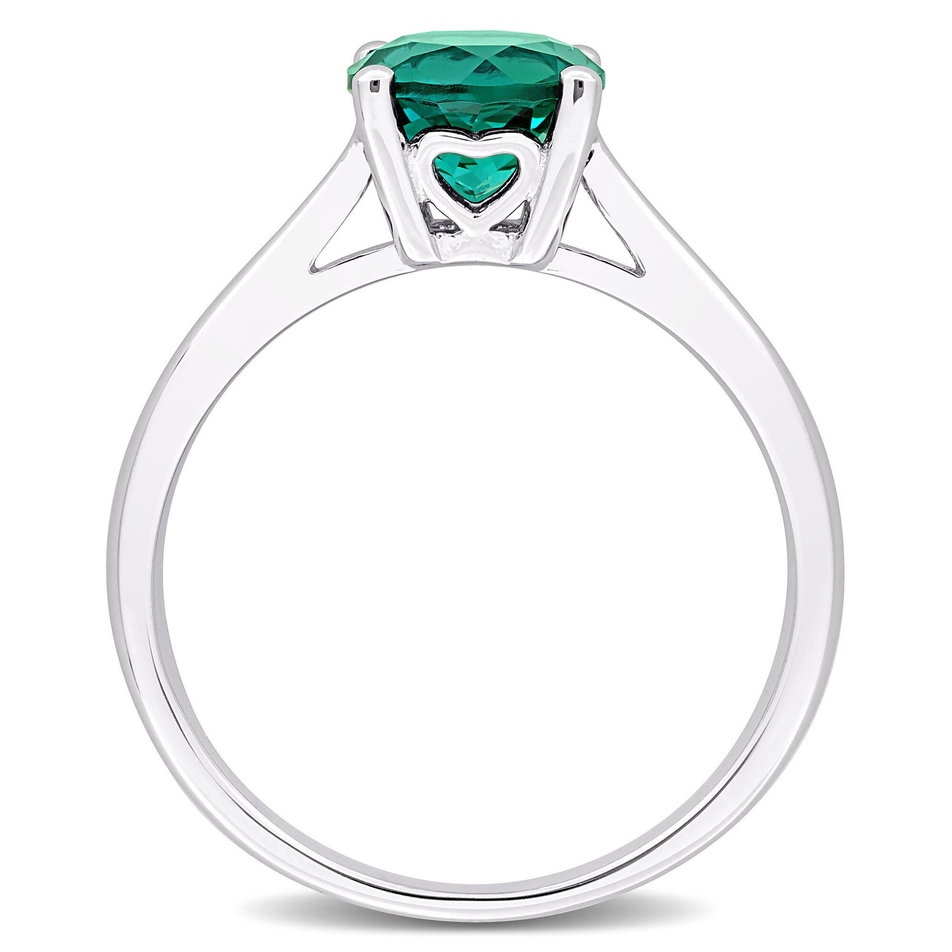 Lab-Created Emerald Ring in Sterling Silver