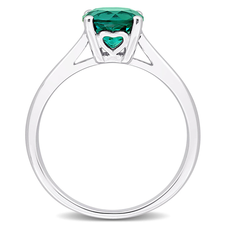 Lab-Created Emerald Ring in Sterling Silver