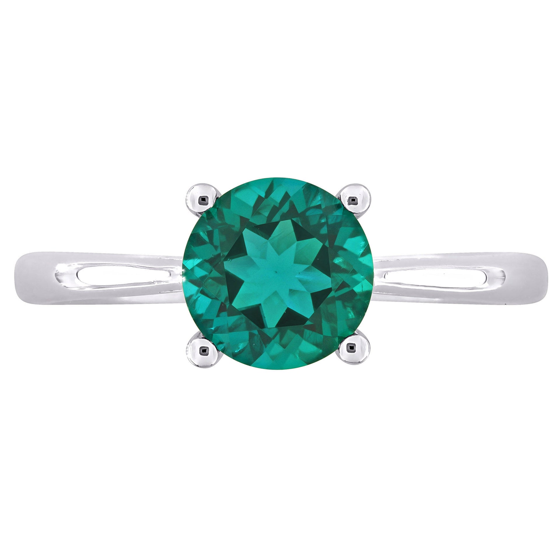 Lab-Created Emerald Ring in Sterling Silver