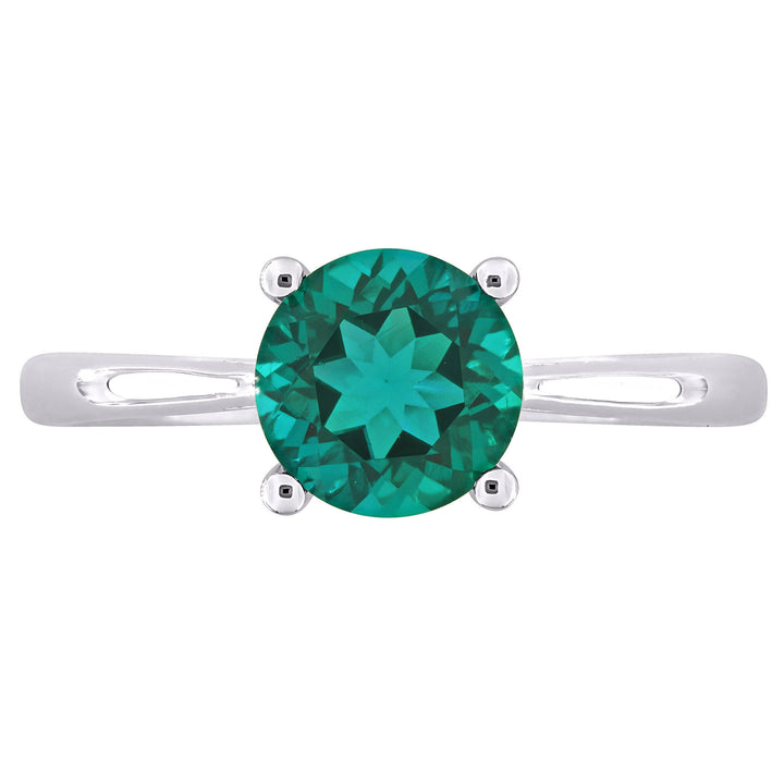 Lab-Created Emerald Ring in Sterling Silver