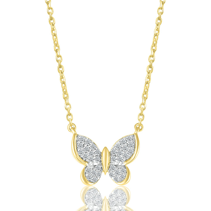 Diamond Butterfly Pendant in 10K Yellow Gold (1/7 ct. tw.)