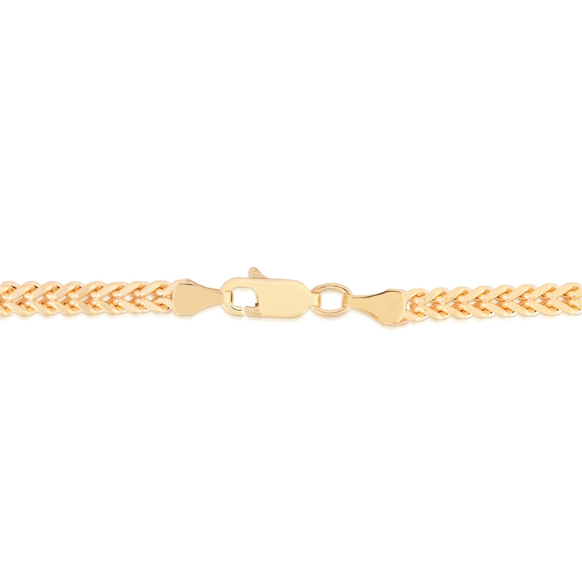 Square Franco Link Chain in 14K Yellow Gold, 3MM, 24”
