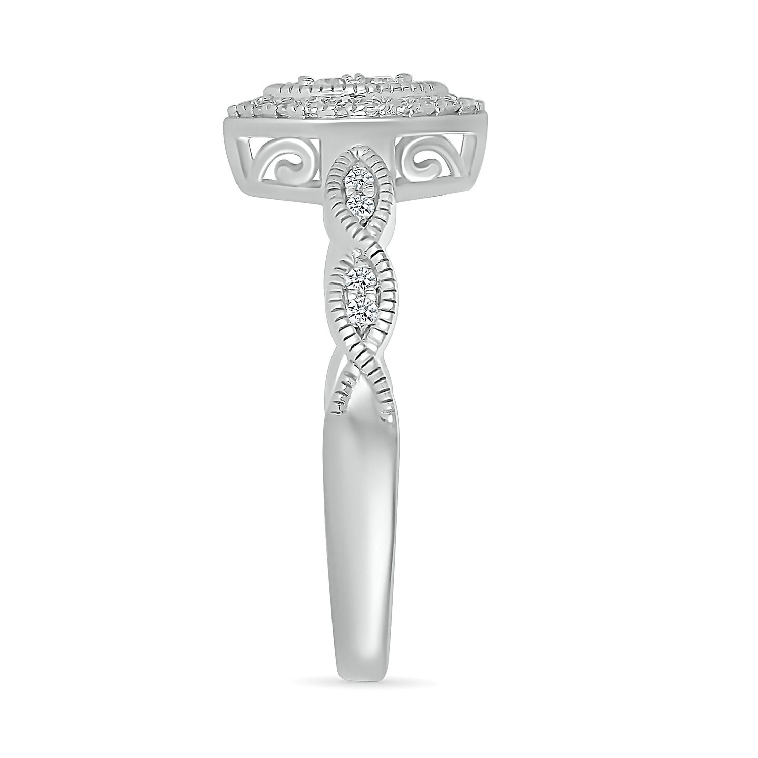 Diamond Faux Marquise Promise Ring in Sterling Silver (1/6 ct. tw.)