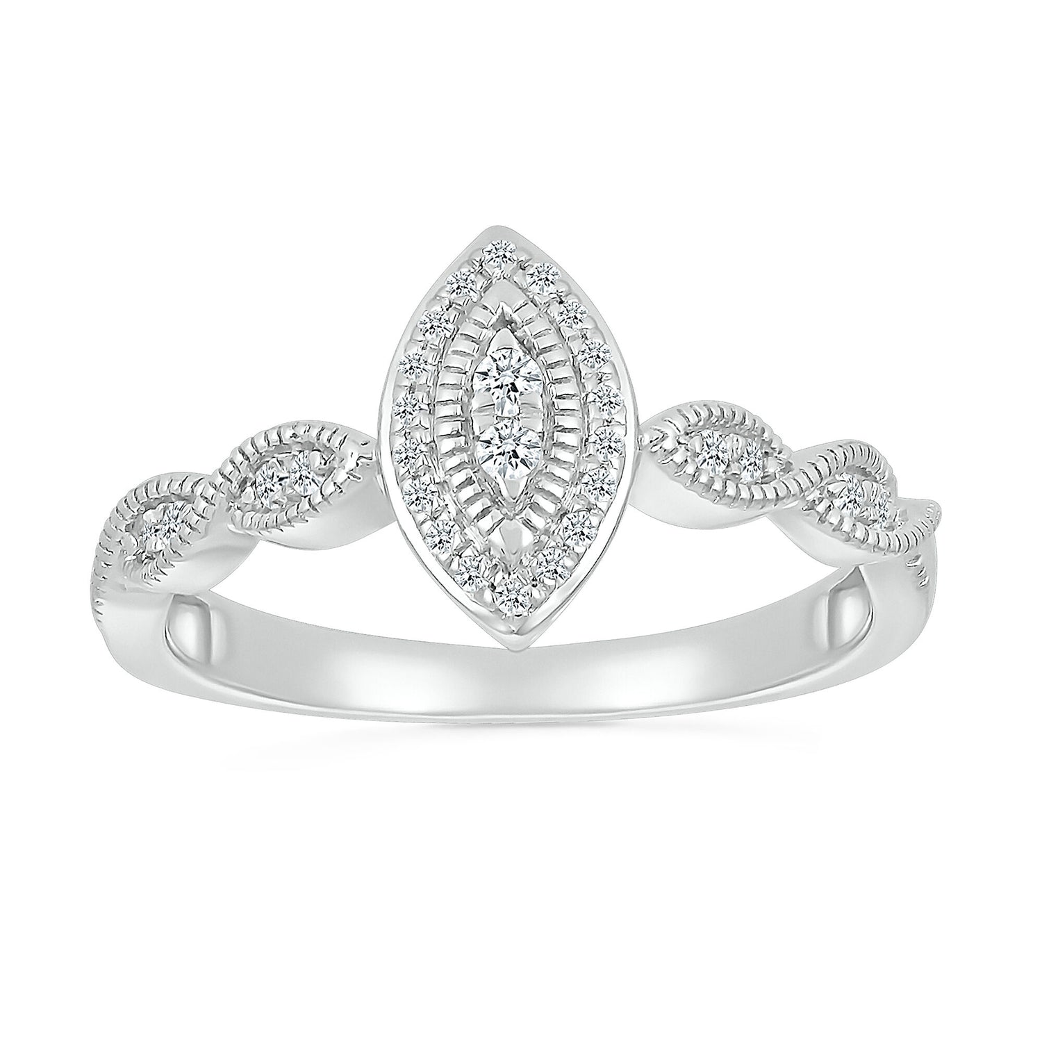 Diamond Faux Marquise Promise Ring in Sterling Silver (1/6 ct. tw.)