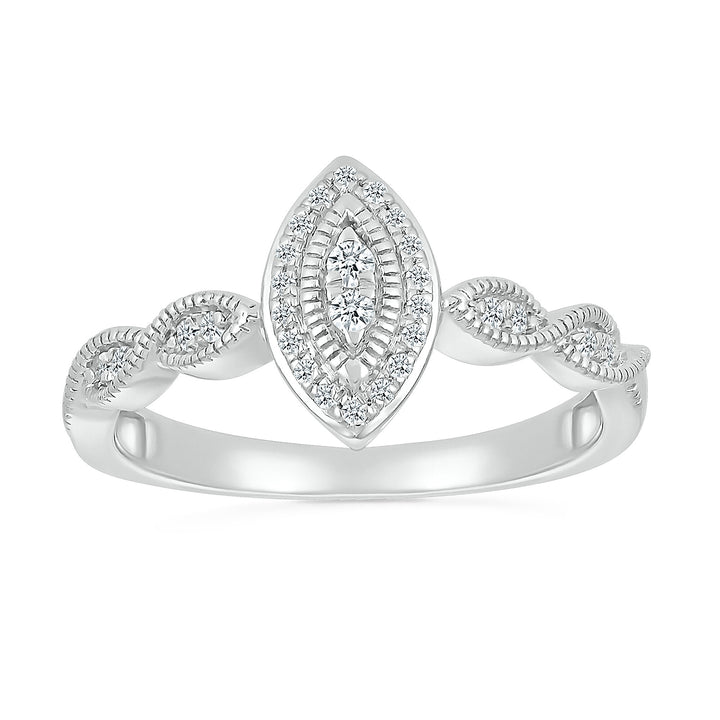Diamond Faux Marquise Promise Ring in Sterling Silver (1/6 ct. tw.)