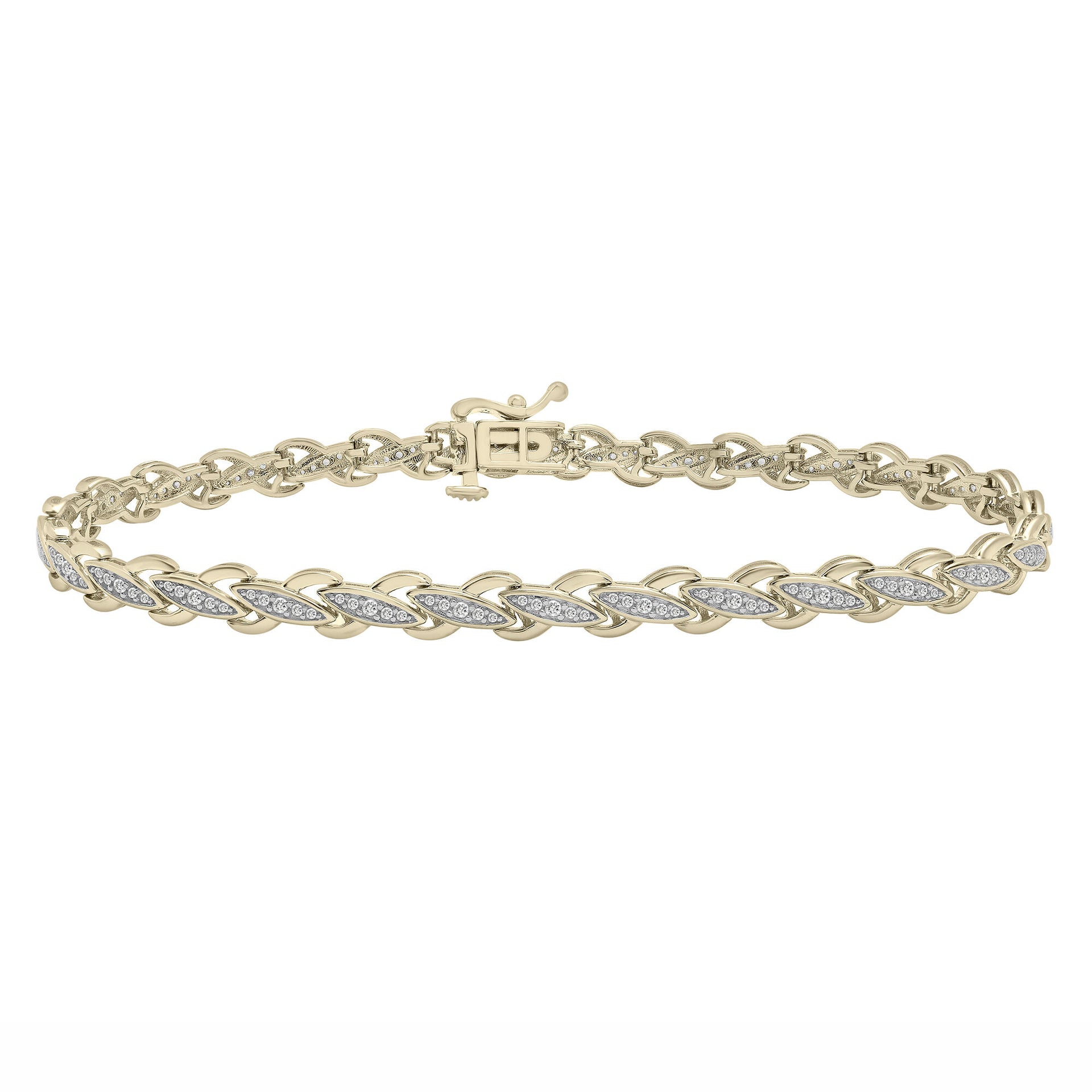 Diamond Link Bracelet in 10K Yellow Gold (1/2 ct. tw.)