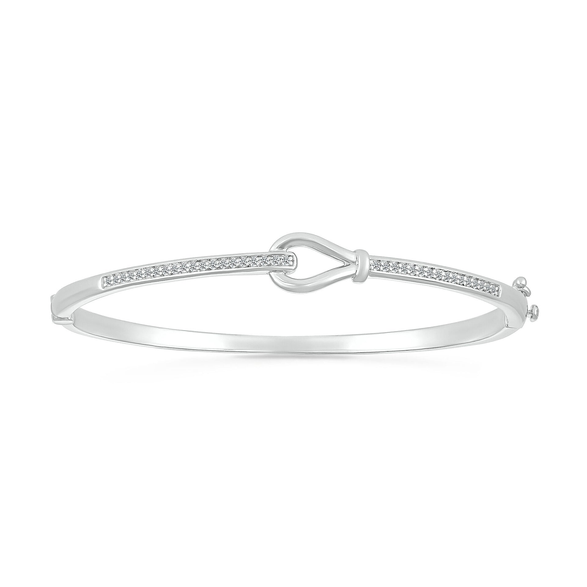 Diamond Knot Bangle in Sterling Silver (1/4 ct. tw.)