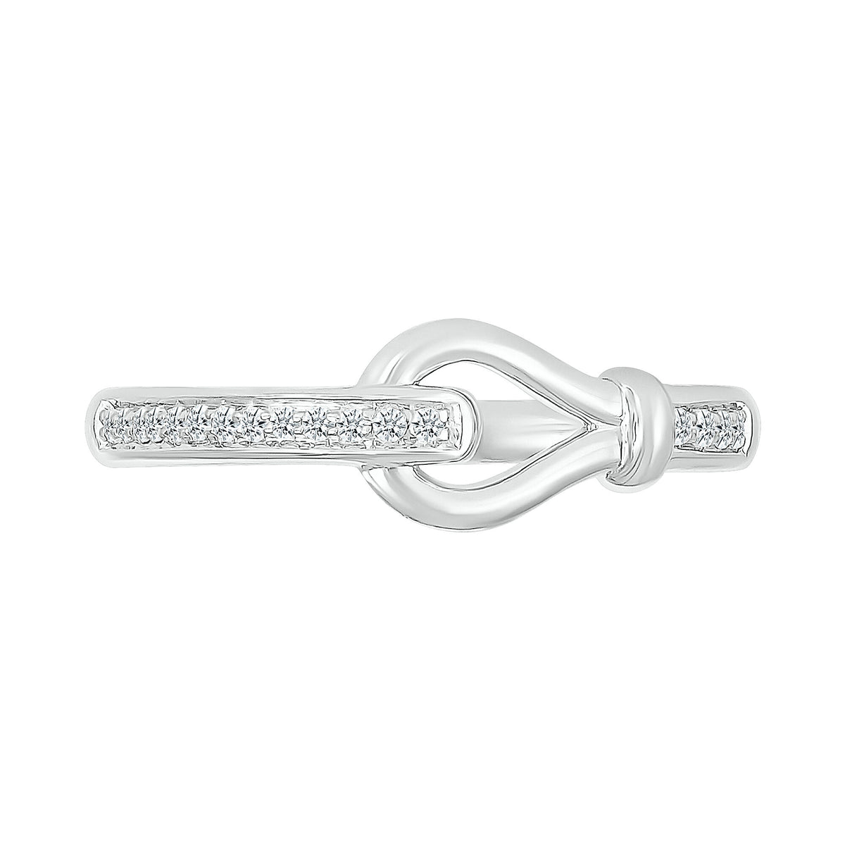 Diamond Accent Knot Ring in Sterling Silver