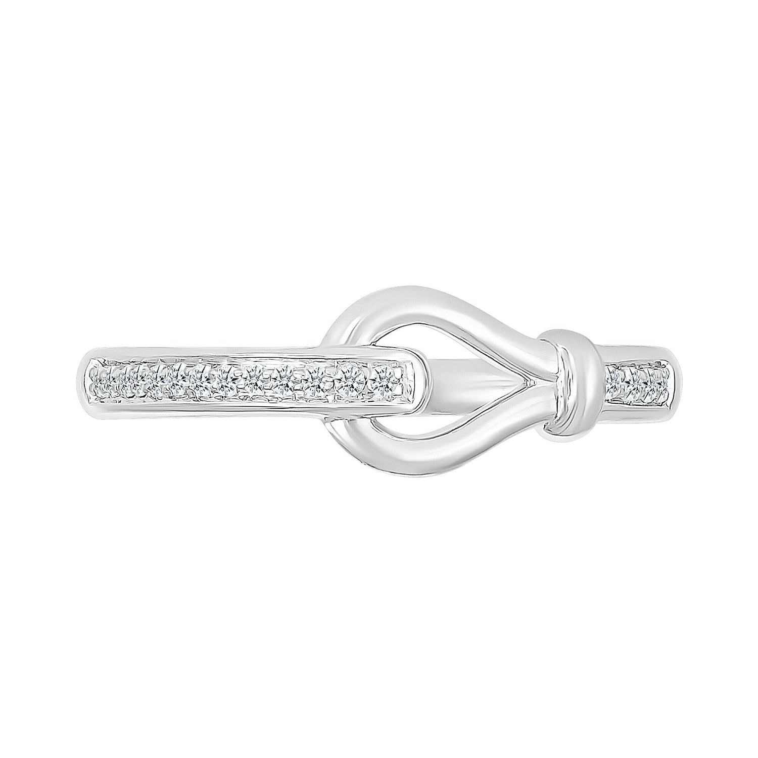 Diamond Accent Knot Ring in Sterling Silver