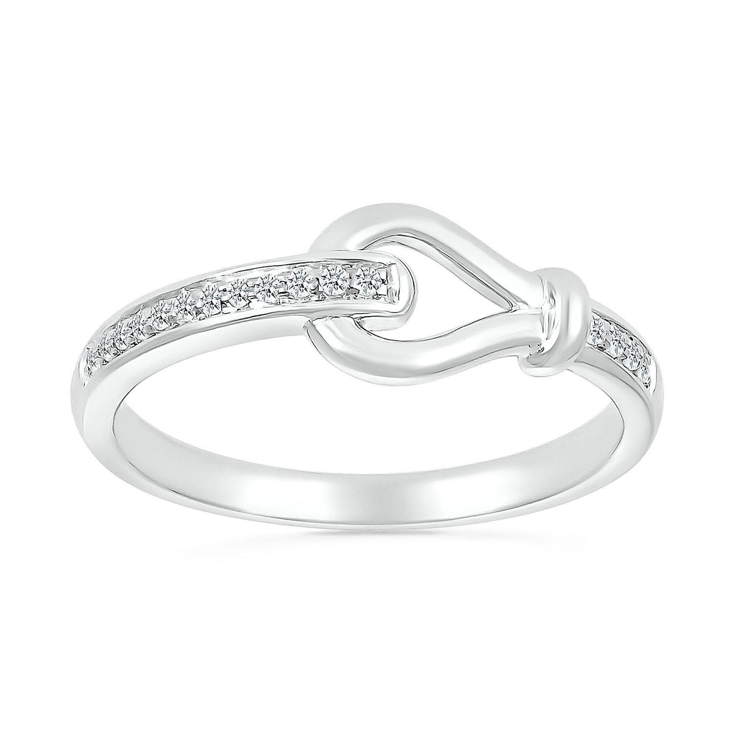 Diamond Accent Knot Ring in Sterling Silver