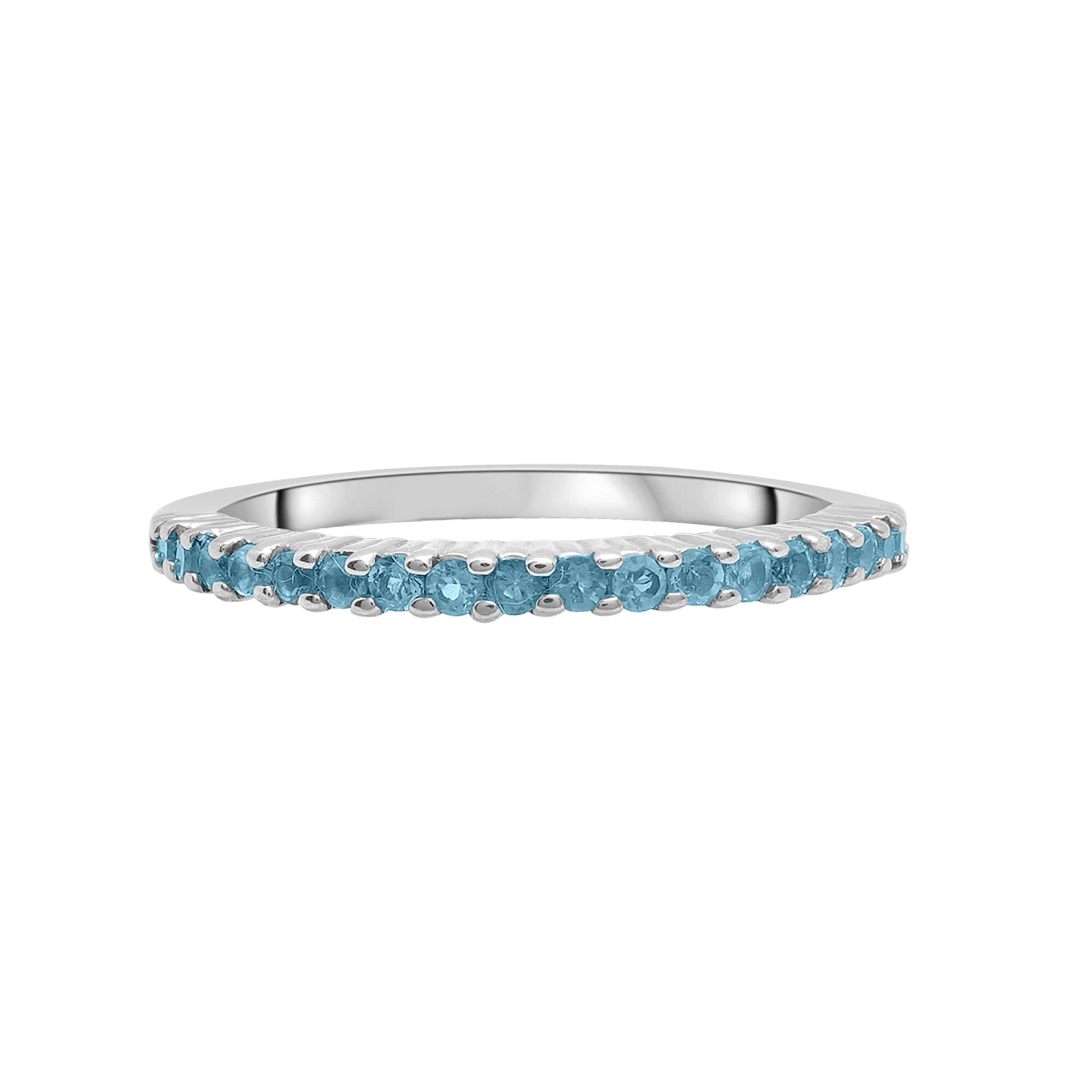 Blue Topaz Stack Ring in Sterling Silver