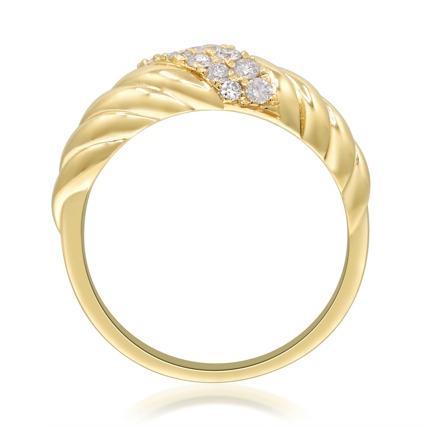 Diamond Croissant Ring in 10K Yellow Gold (1/4 ct. tw.)