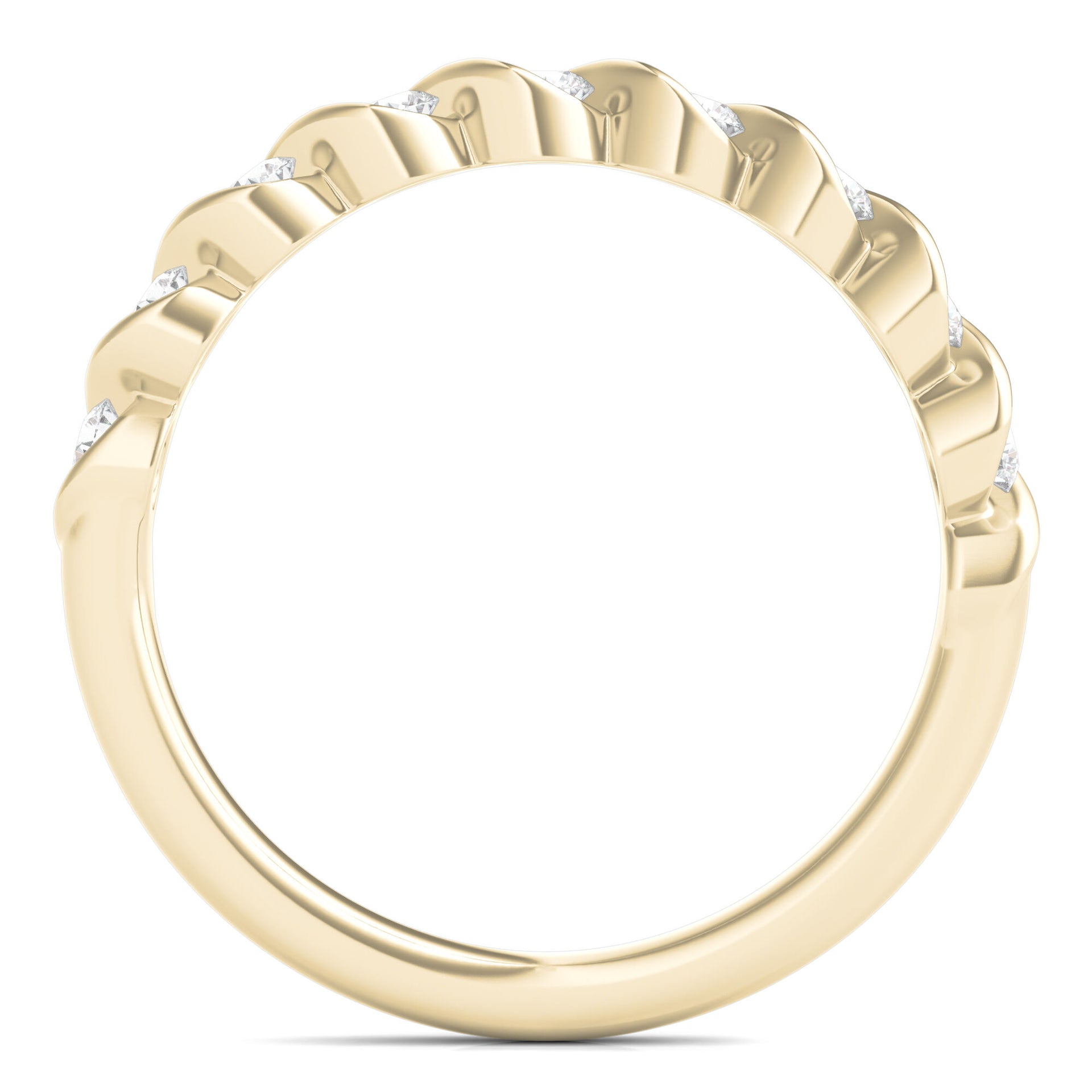 Diamond Twist Stack Wedding Band in 14K Yellow Gold (3/8 ct. tw.)
