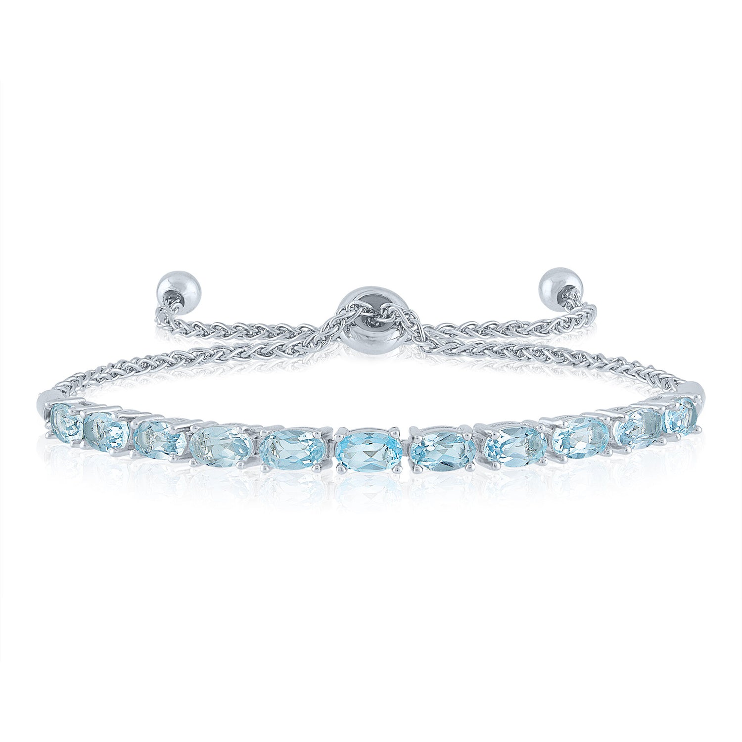 London Blue Topaz Bolo Bracelet in Sterling Silver