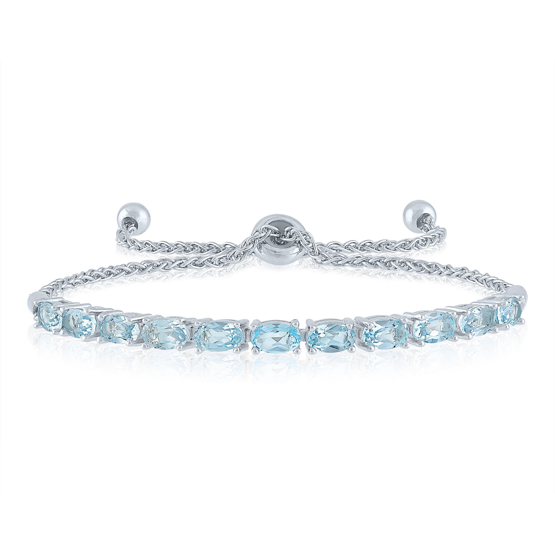 London Blue Topaz Bolo Bracelet in Sterling Silver