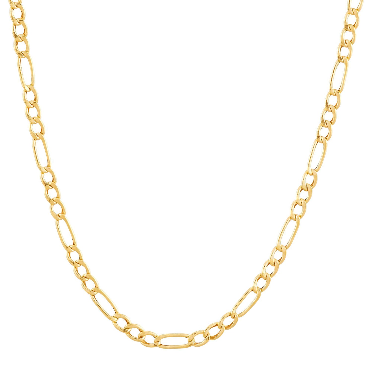 Hollow Figaro Chain in 14K Yellow Gold, 2.6MM, 18”