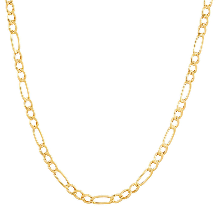 Hollow Figaro Chain in 14K Yellow Gold, 2.6MM, 18”