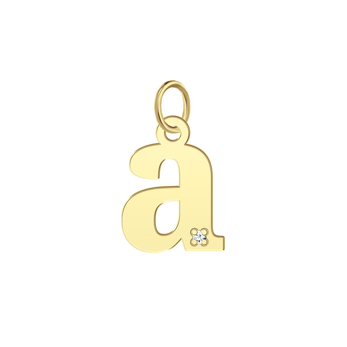 “A” Initial Charm with Diamond Accent in 10K Yellow Gold