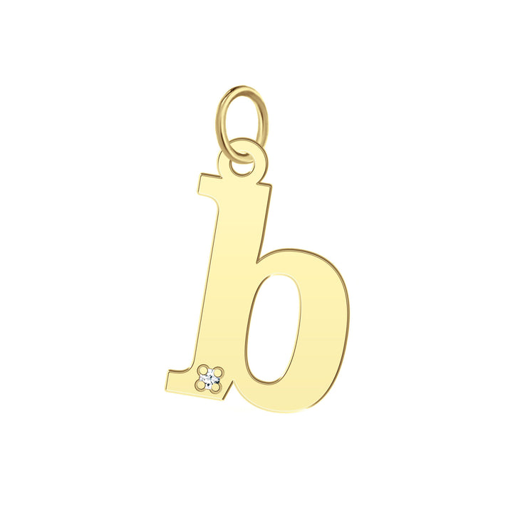 “A” Initial Charm with Diamond Accent in 10K Yellow Gold
