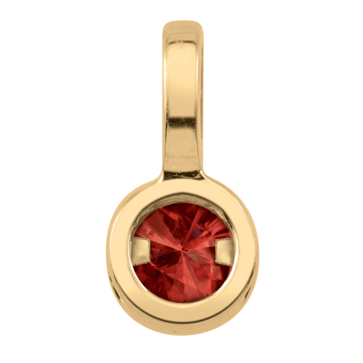 Garnet Charm in 10K Yellow Gold