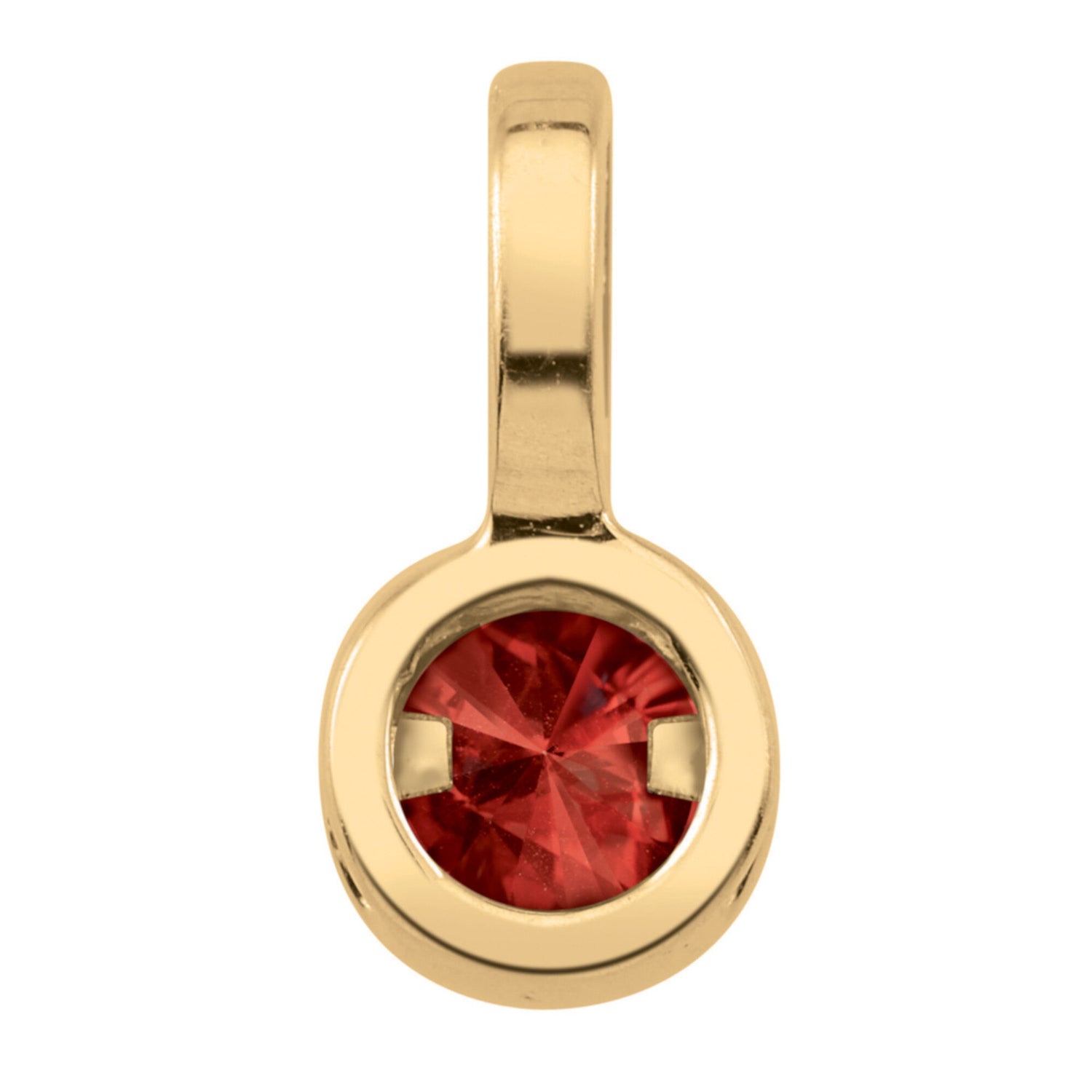 Garnet Charm in 10K Yellow Gold