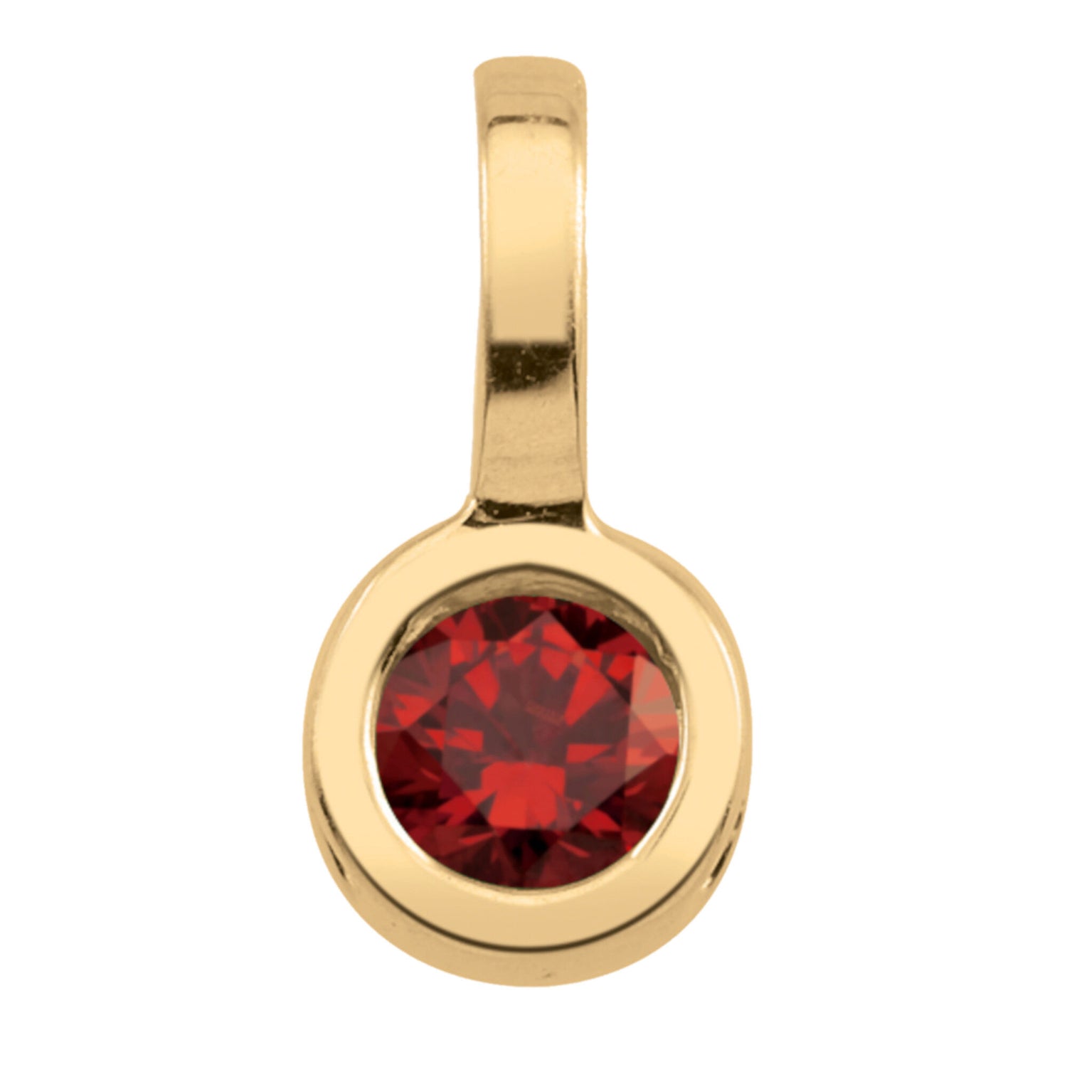 Garnet Charm in 10K Yellow Gold