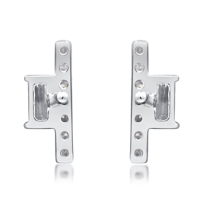 Diamond Geometric Bar Stud Earrings in 10K White Gold (1/8 ct. tw.)