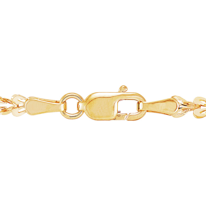 Polished Fold-Over Heart Link Chain in 14K Yellow Gold, 18”
