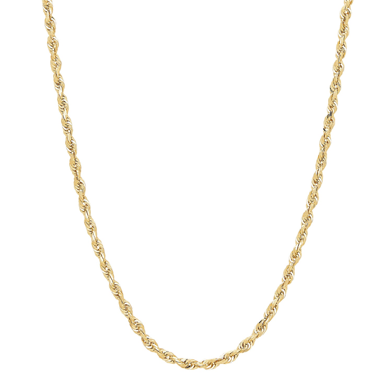 Heavy Hollow Rope Chain in 14K Yellow Gold , 3MM, 20"