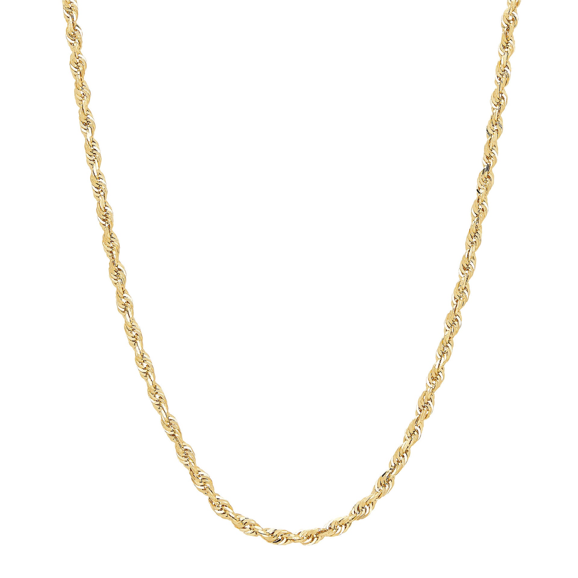 Heavy Hollow Rope Chain in 14K Yellow Gold , 3MM, 20"