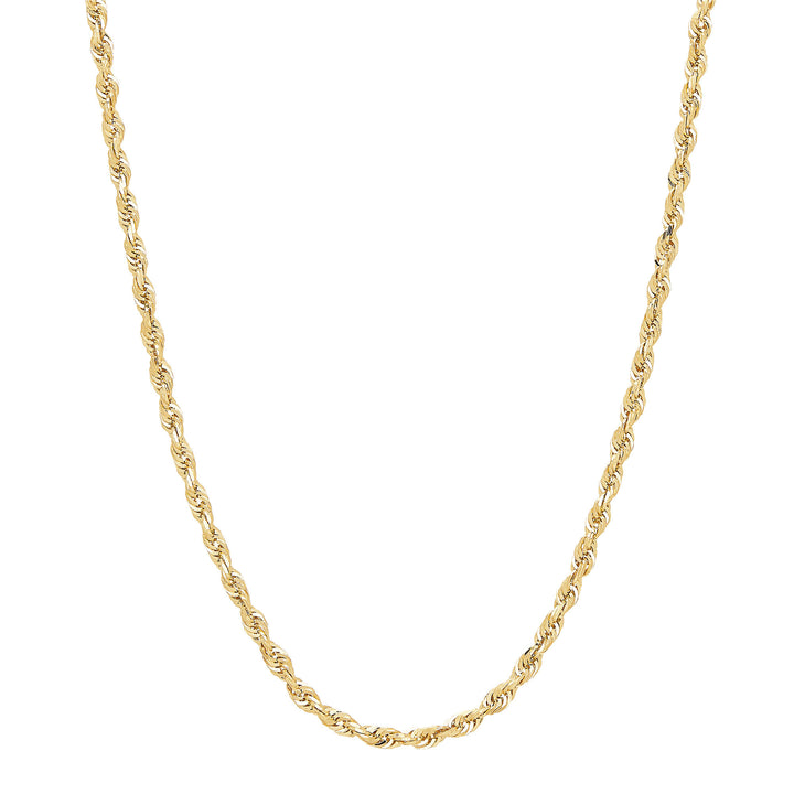 Heavy Hollow Rope Chain in 14K Yellow Gold , 3MM, 24"