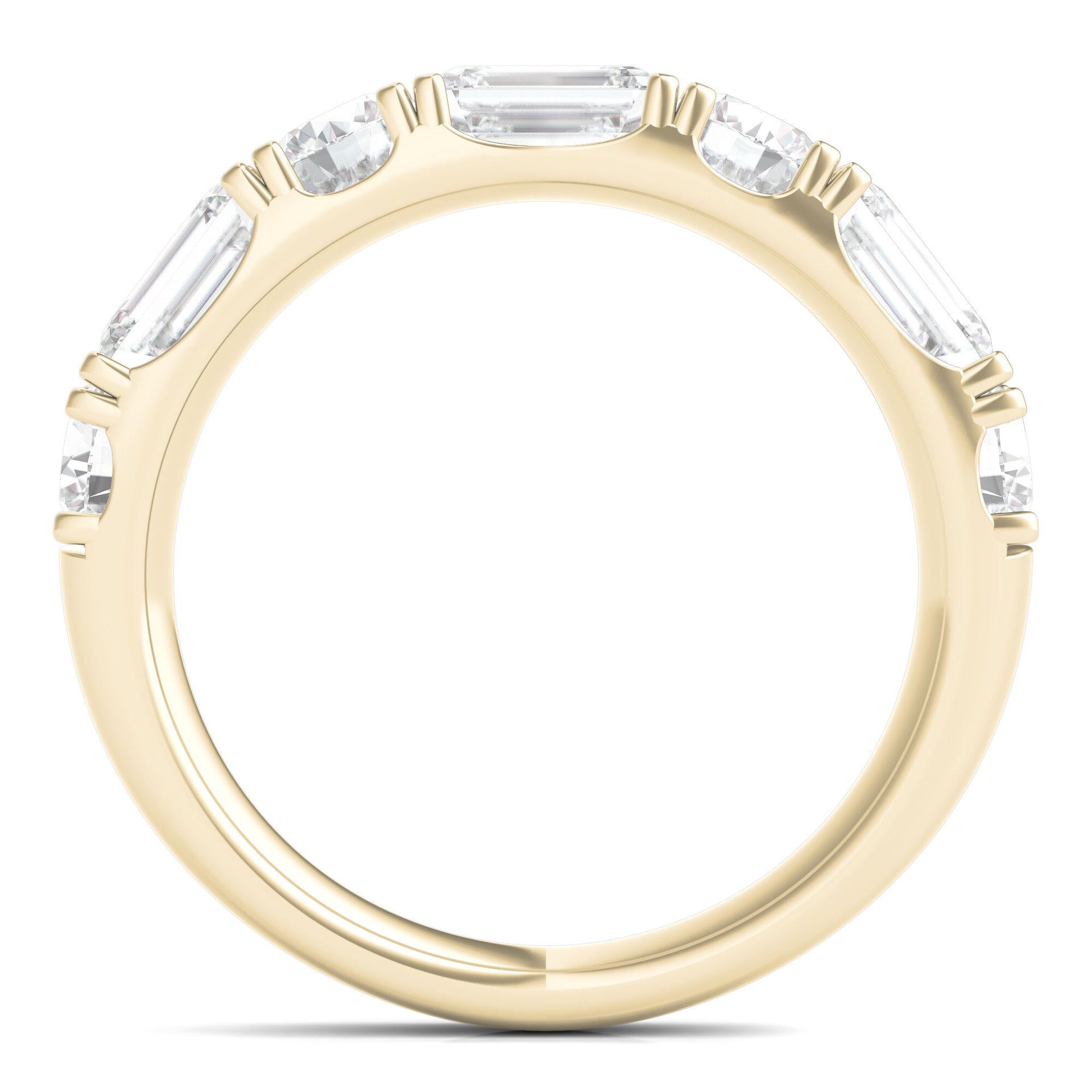 Round & Emerald-Cut Diamond Band in 14K Yellow Gold (2 1/2 ct. tw.)
