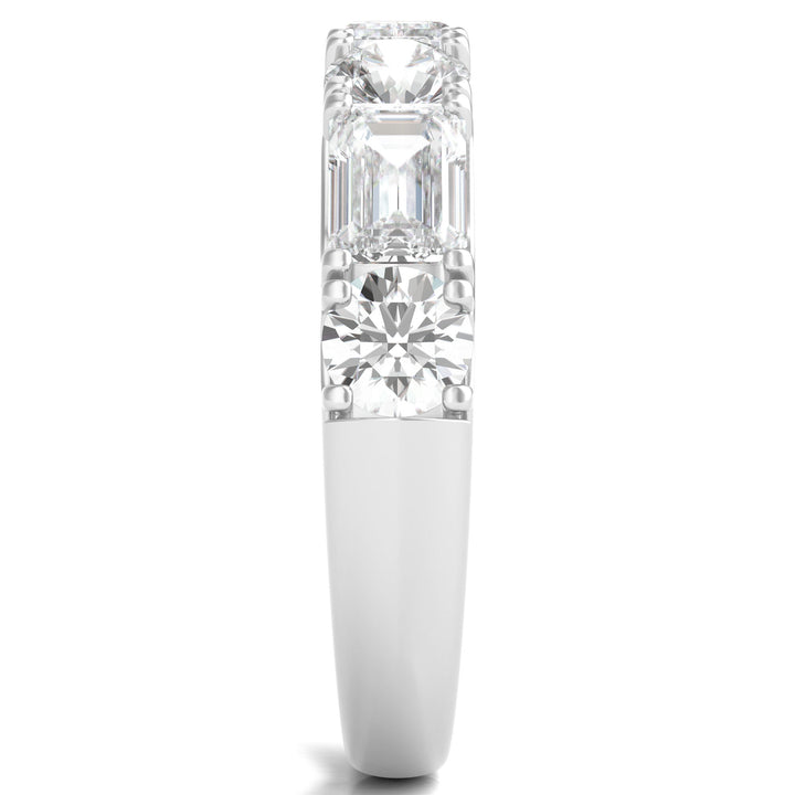 Round & Emerald-Cut Diamond Band in Platinum (2 1/2 ct. tw.)