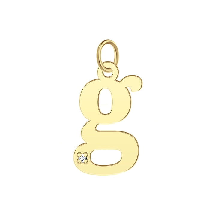 “G” Initial Charm with Diamond Accent in 10K Yellow Gold