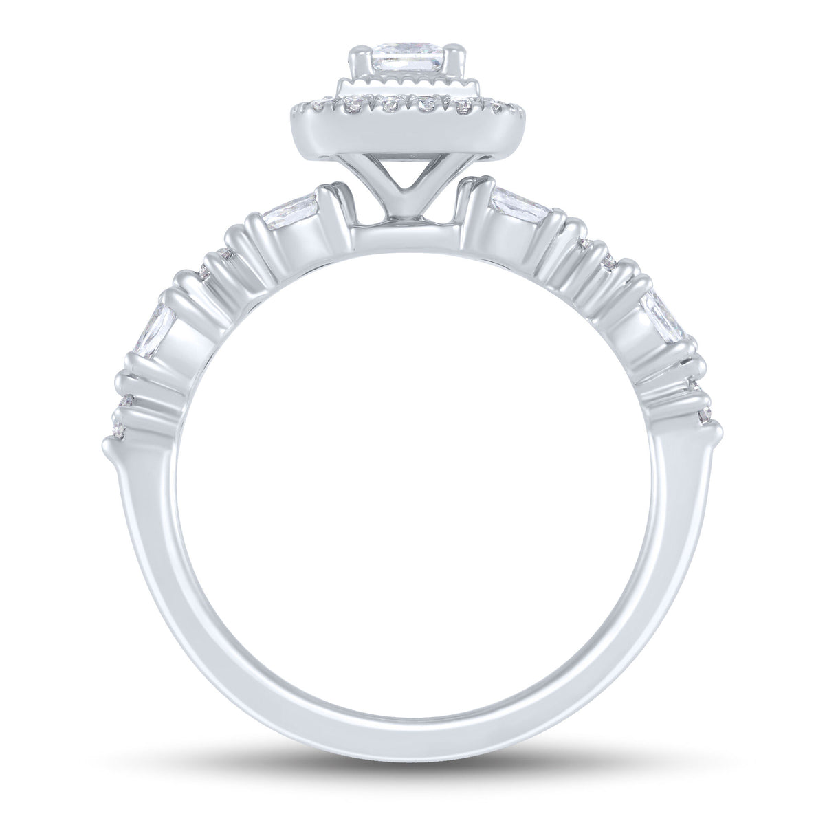 Diamond Engagement Ring with Halo in 14K White Gold (3/4 ct. tw.)