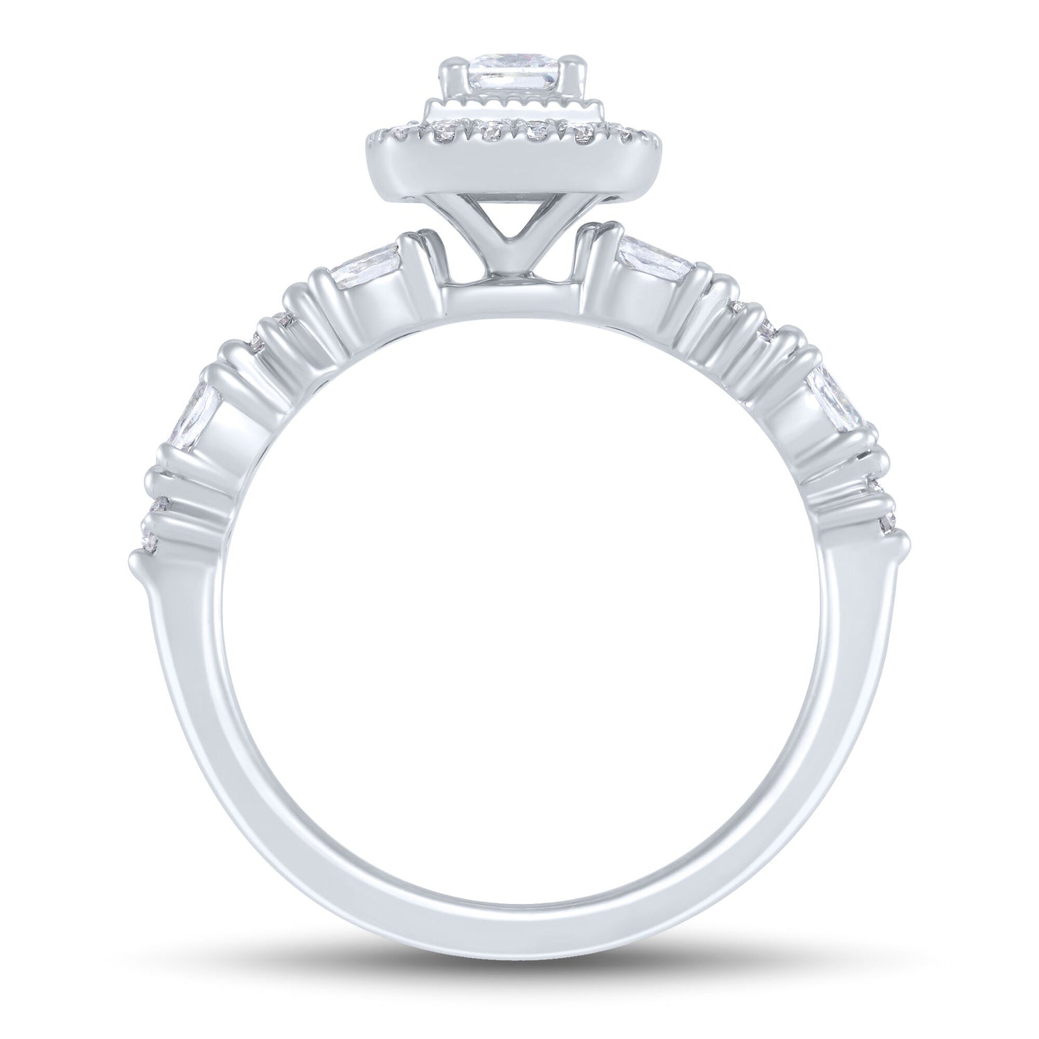 Diamond Engagement Ring with Halo in 14K White Gold (3/4 ct. tw.)