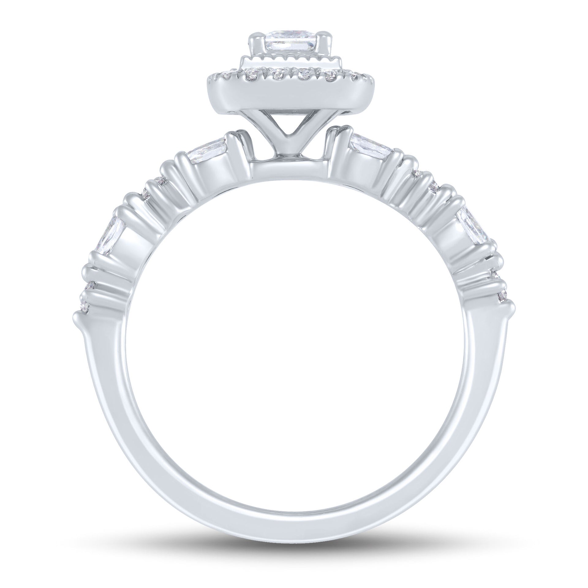 Diamond Engagement Ring with Halo in 14K White Gold (3/4 ct. tw.)