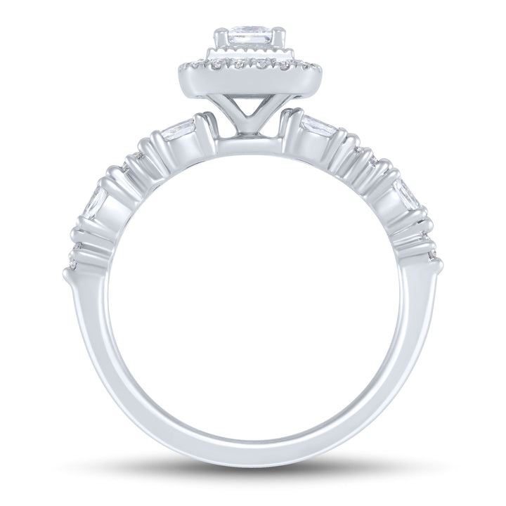 Diamond Engagement Ring with Halo in 14K White Gold (3/4 ct. tw.)