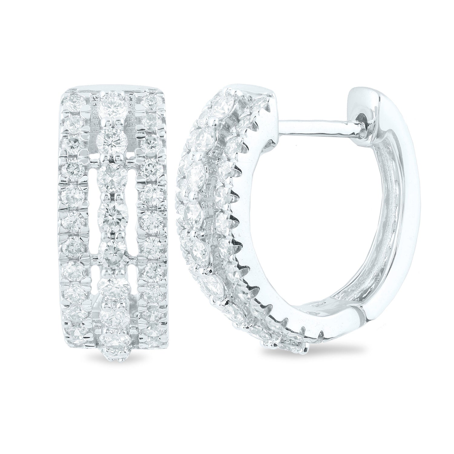 Diamond Hoop Earrings in 14K White Gold (1/2 ct. tw.)