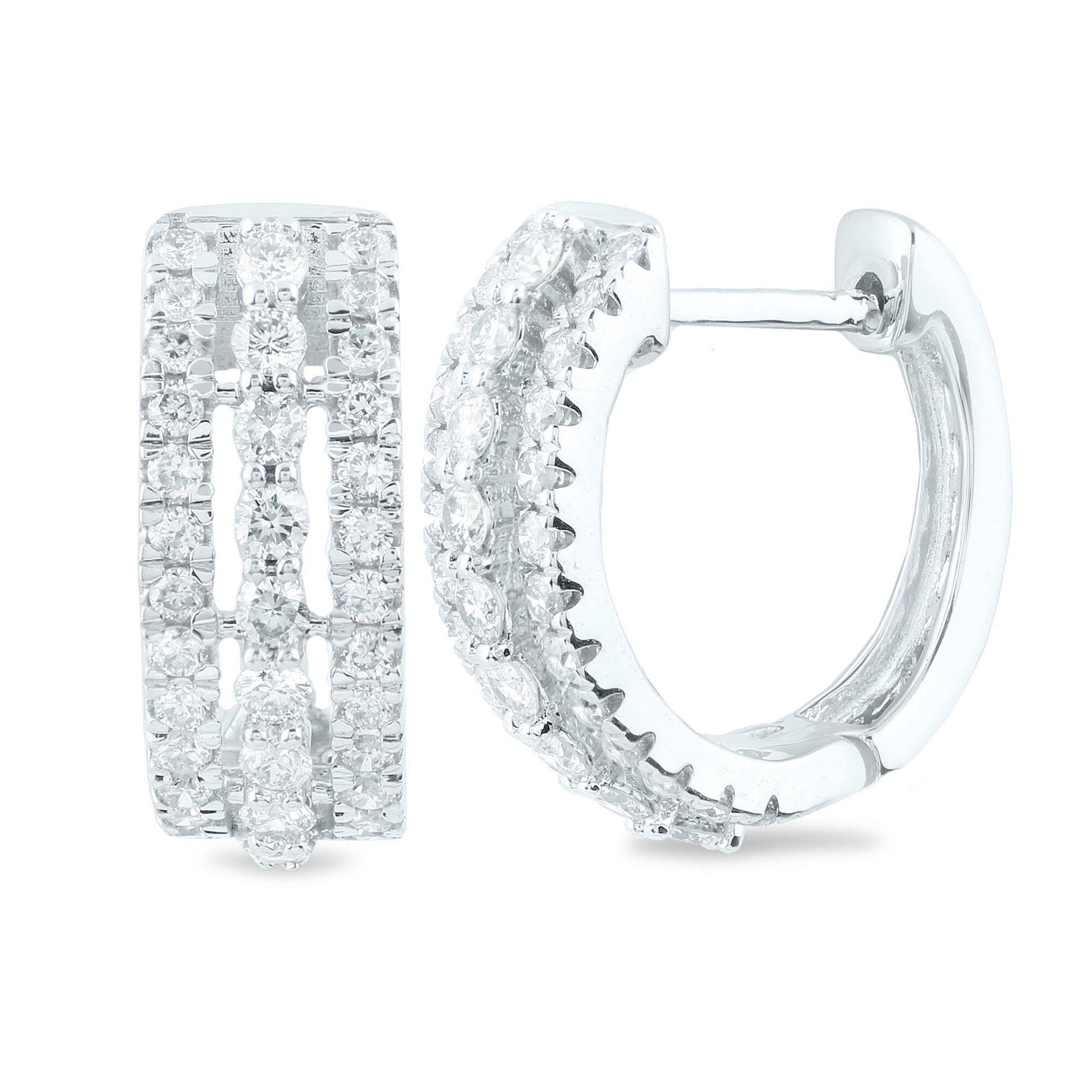 Diamond Hoop Earrings in 14K White Gold (1/2 ct. tw.)