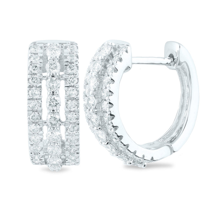 Diamond Hoop Earrings in 14K White Gold (1/2 ct. tw.)