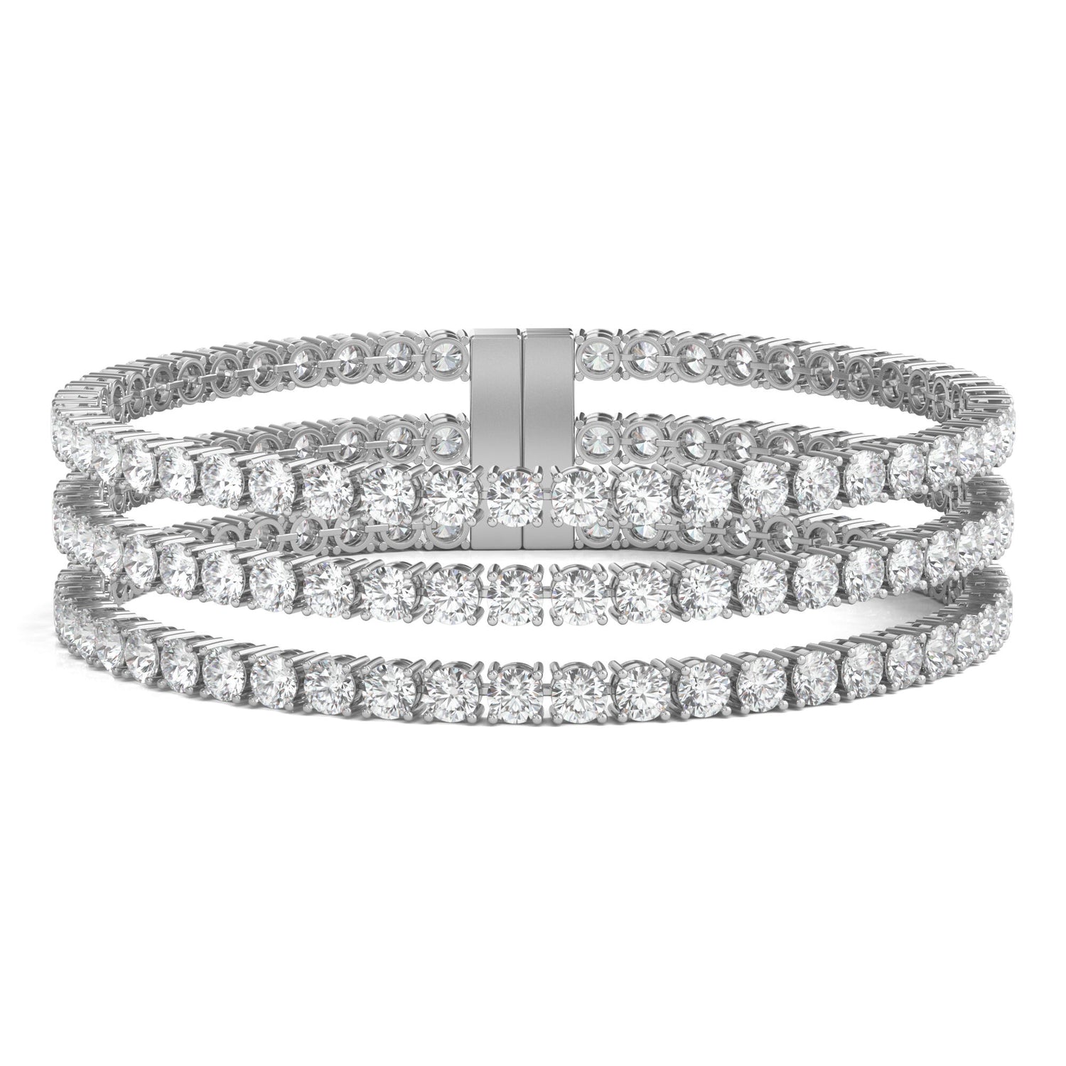 Diamond Cuff Bracelet in 18K White Gold, 7” (21 1/2 ct. tw.)