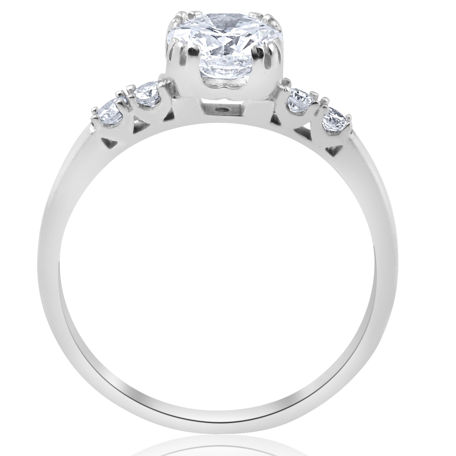 1.15 ct Solitaire Diamond Vintage Engagement Ring 14K White Gold