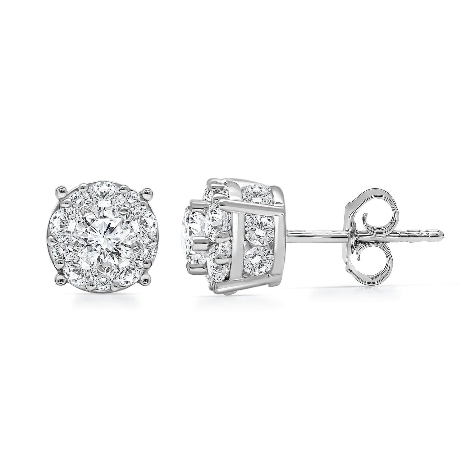 Diamond Stud Earrings in 14K White Gold (2 ct. tw.)