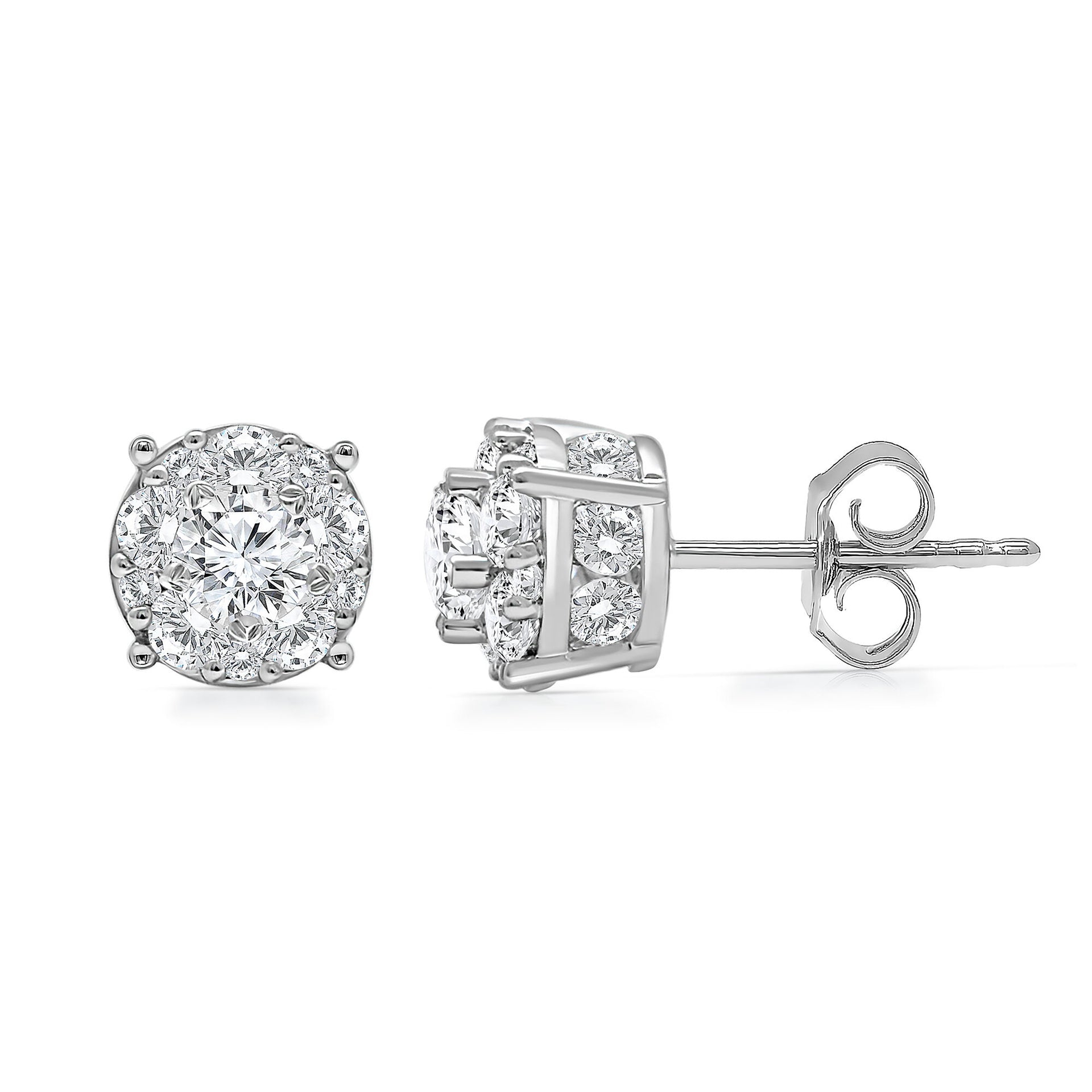 Diamond Stud Earrings in 14K White Gold (2 ct. tw.)